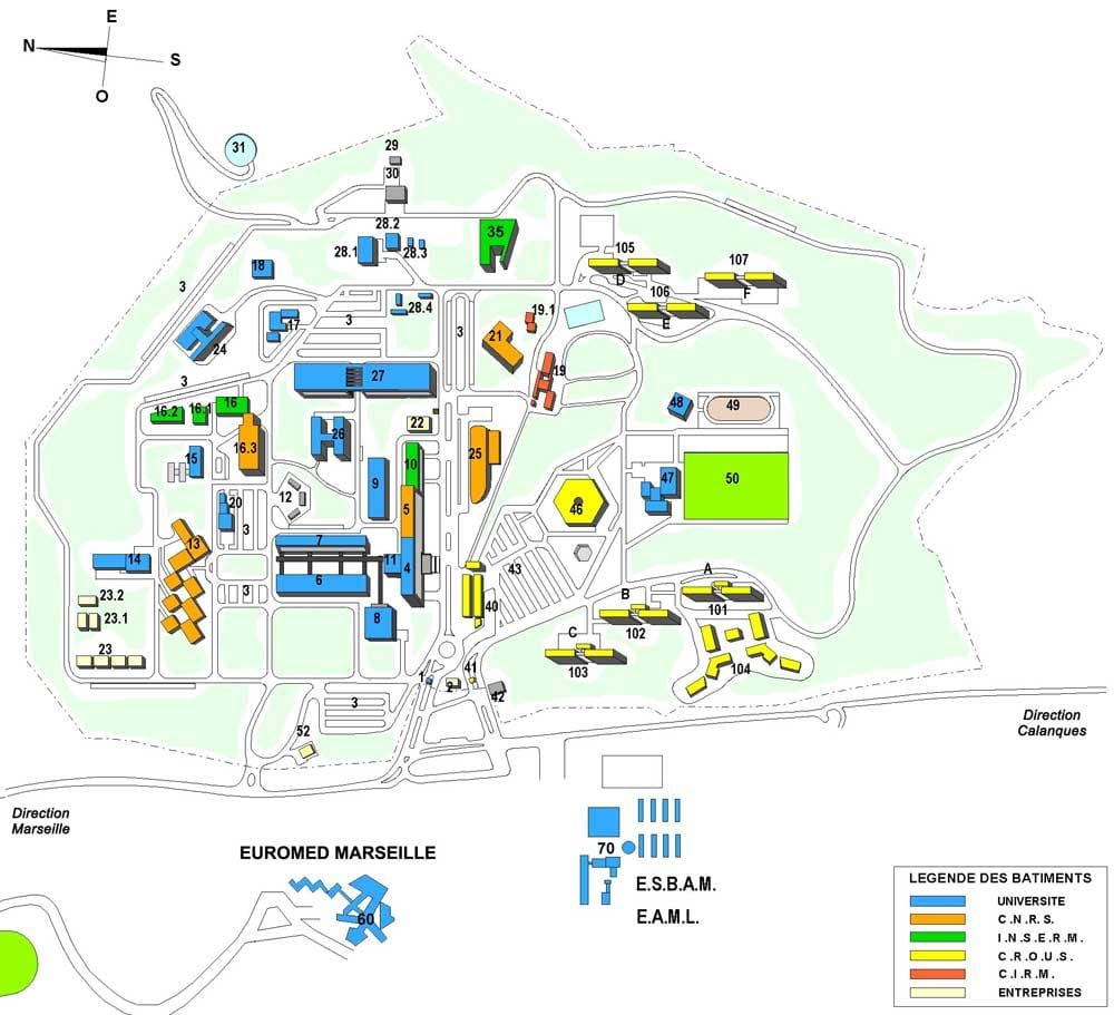 mapa Marseille školu