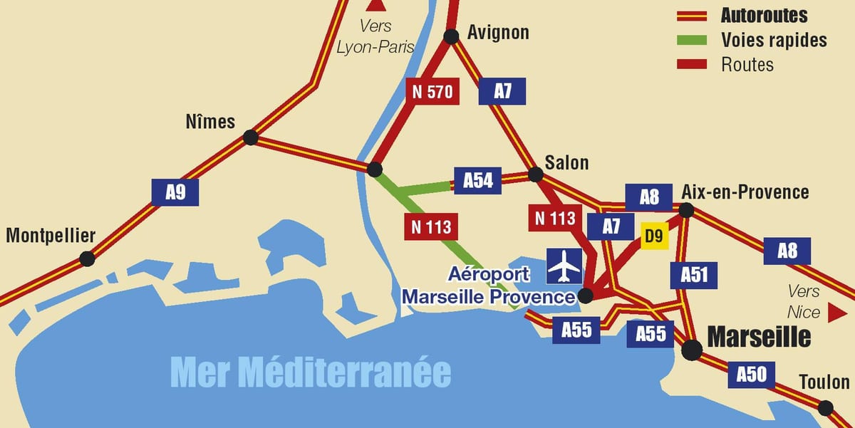 mapa Marseille autoput