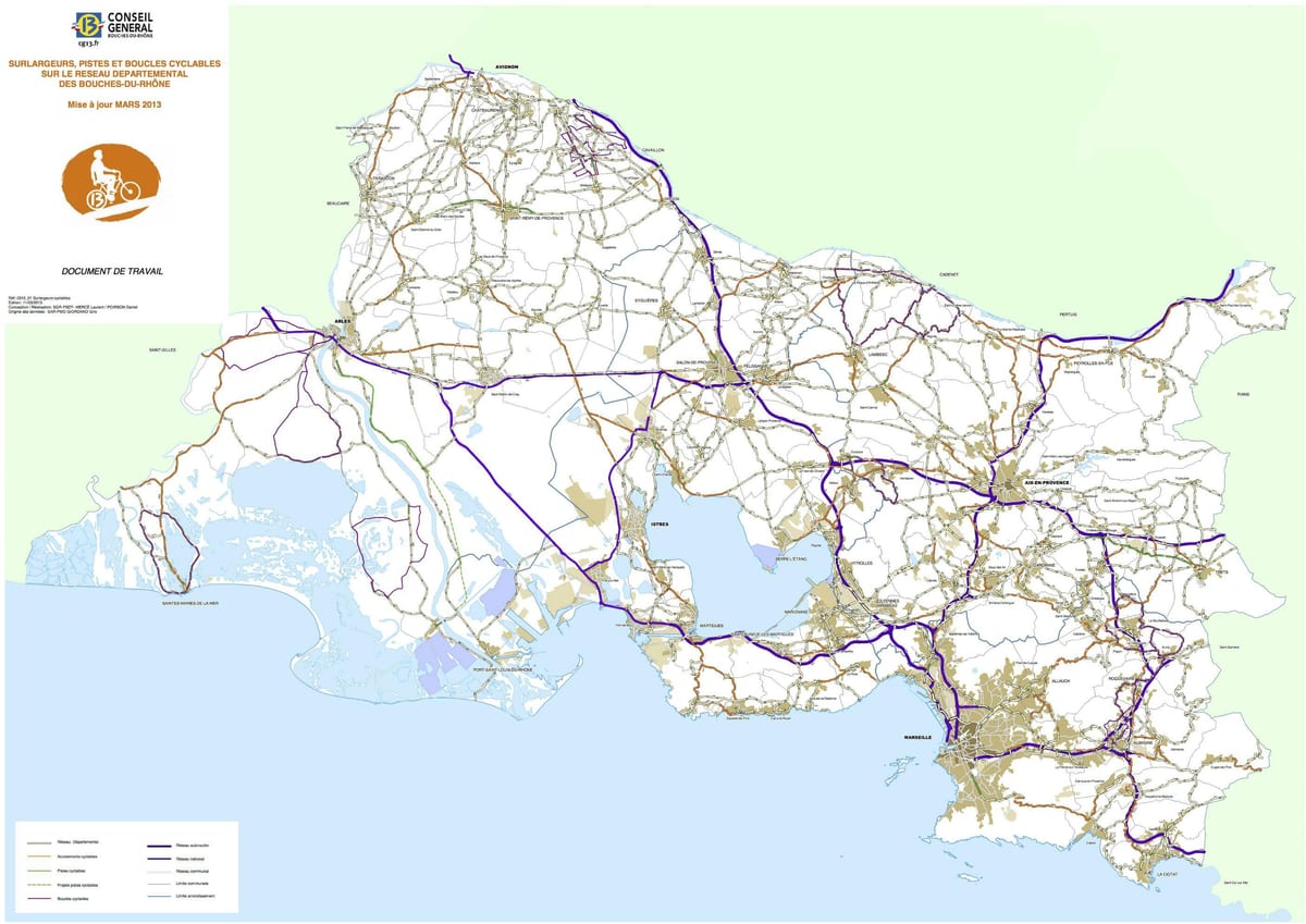mapa Marseille bicikl