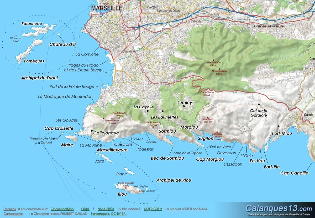 geografske mapu Marseille