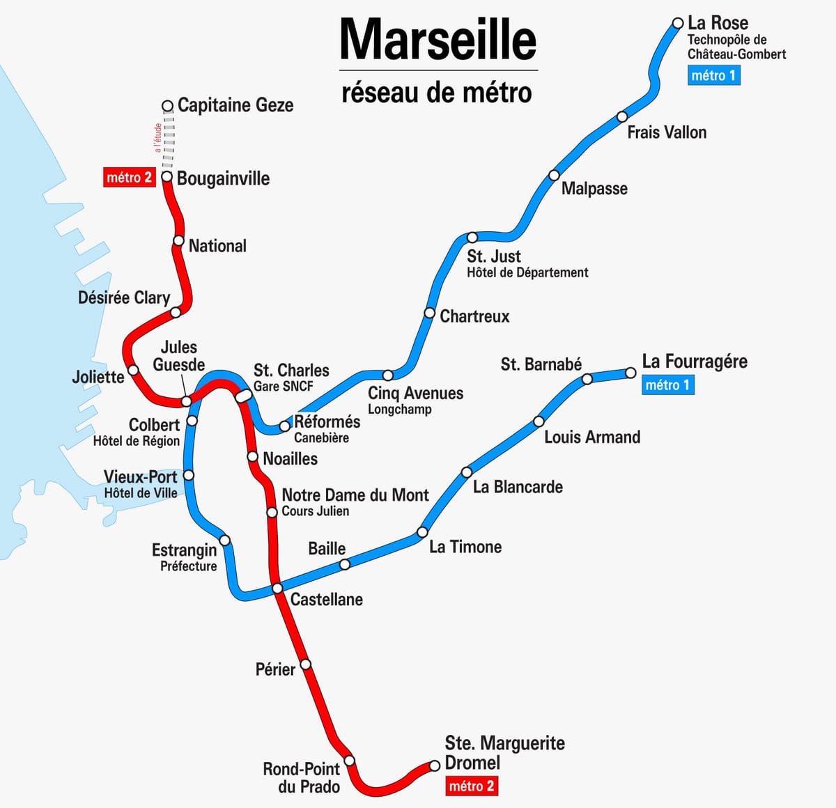 mapa Marseille podzemnoj