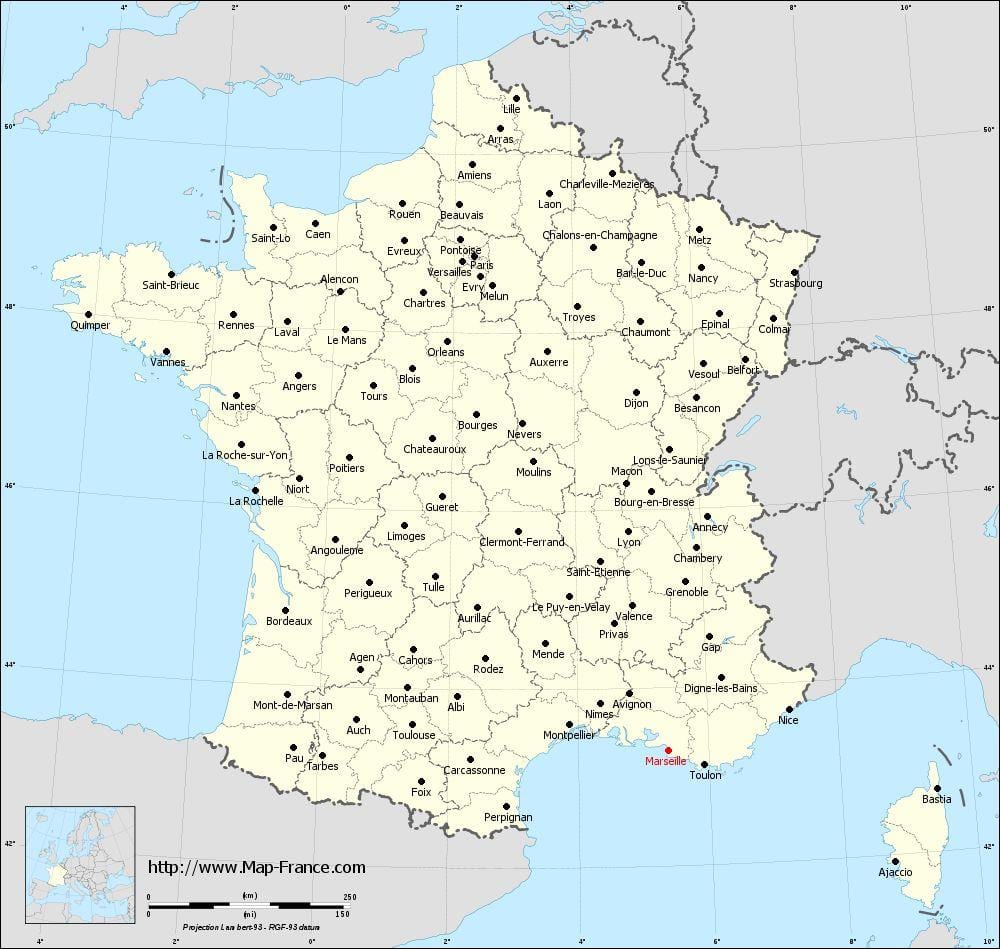 Marseille na mapi