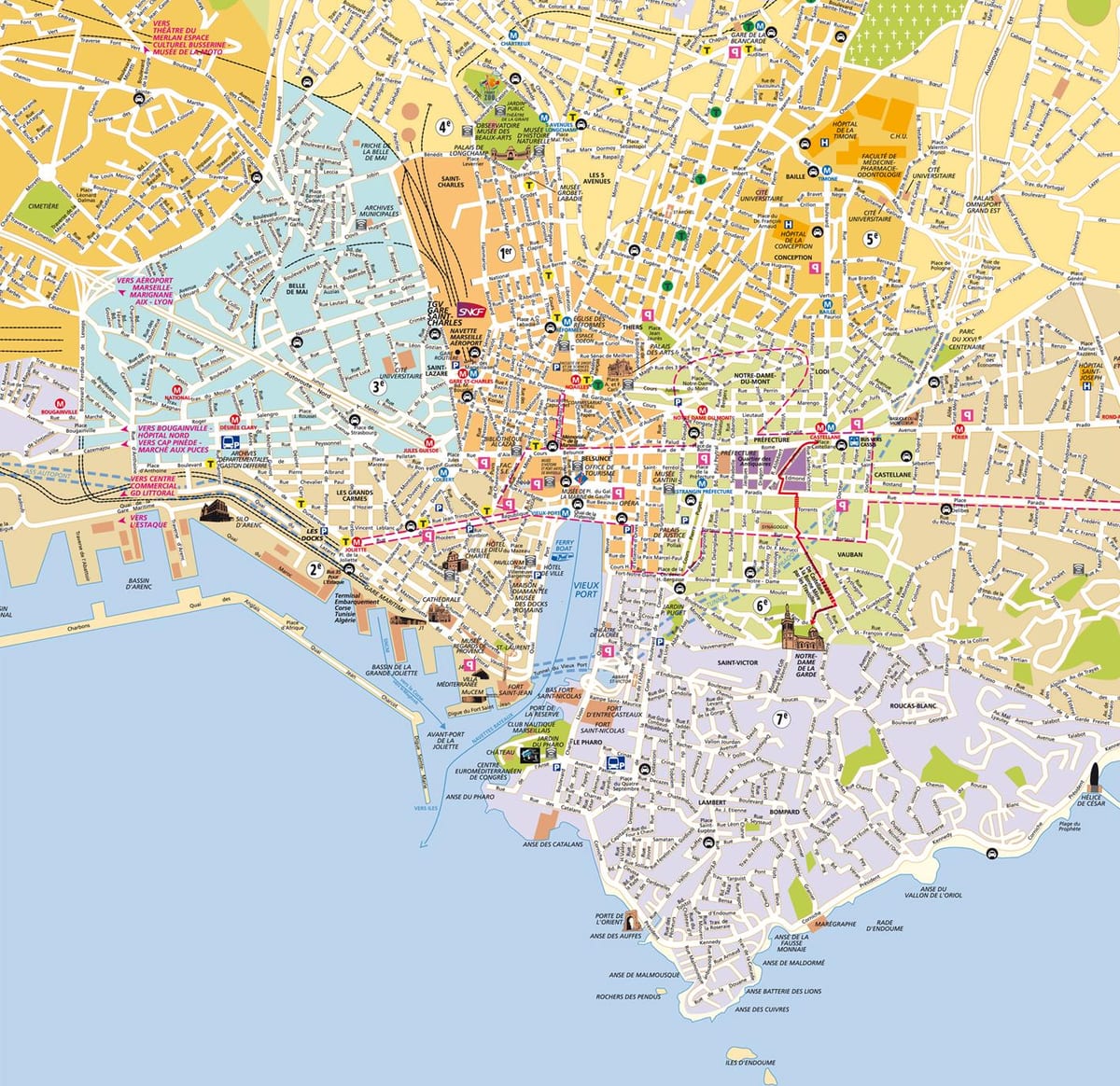 mapa Marseille predgrađu