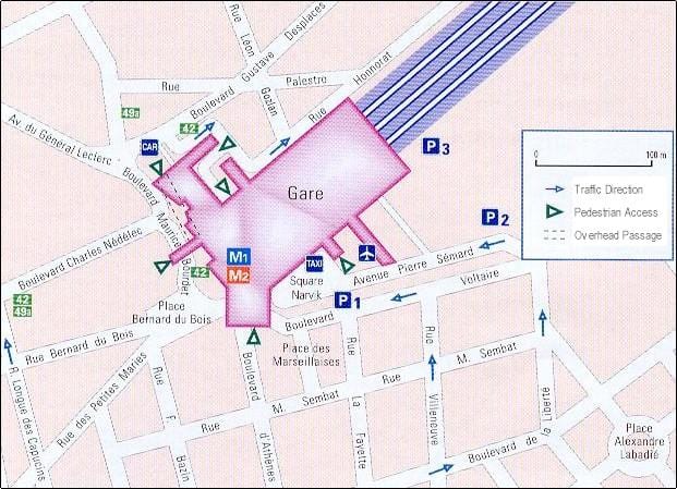 Marseille željezničke stanice mapu