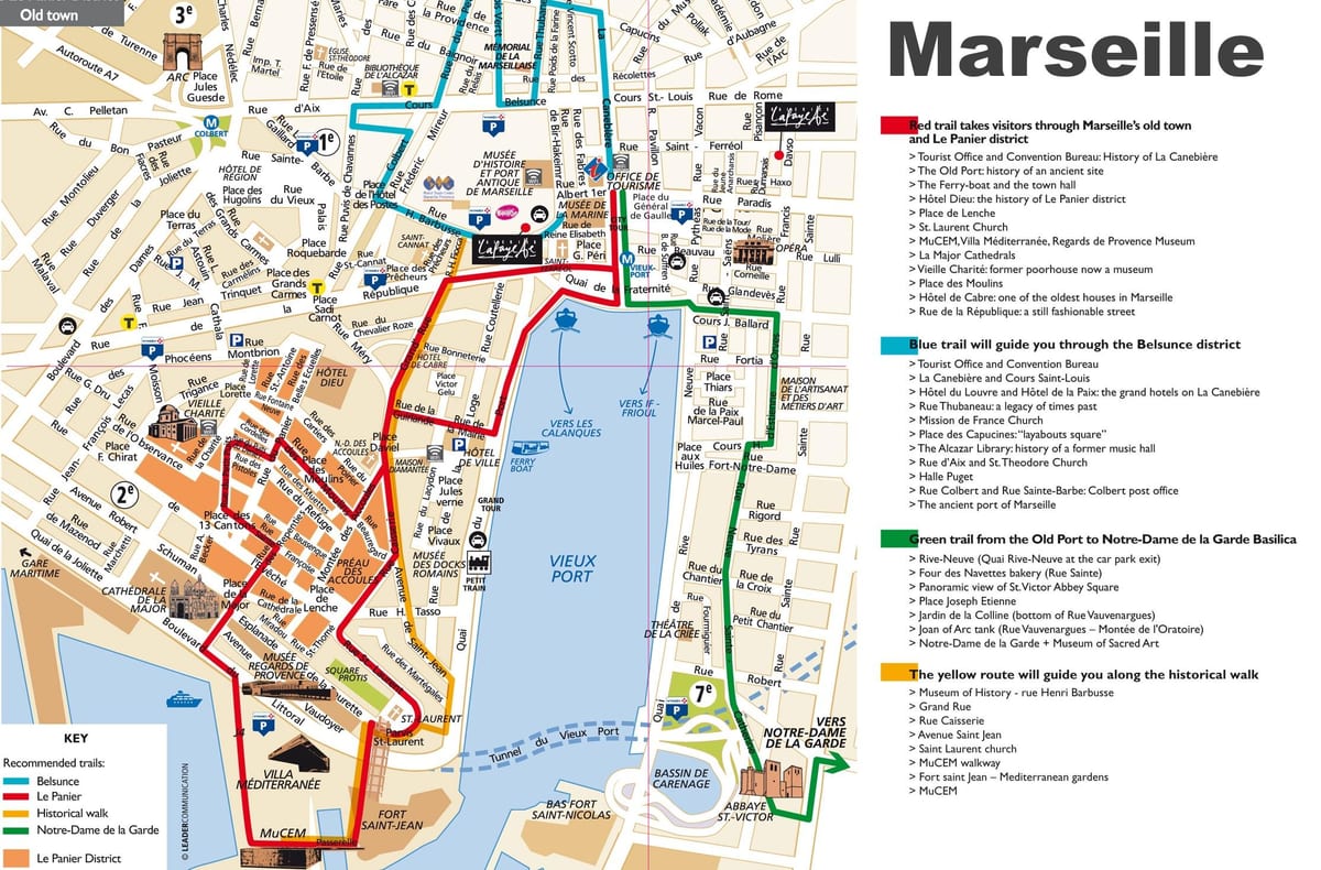 printable mapu Marseille turističke 