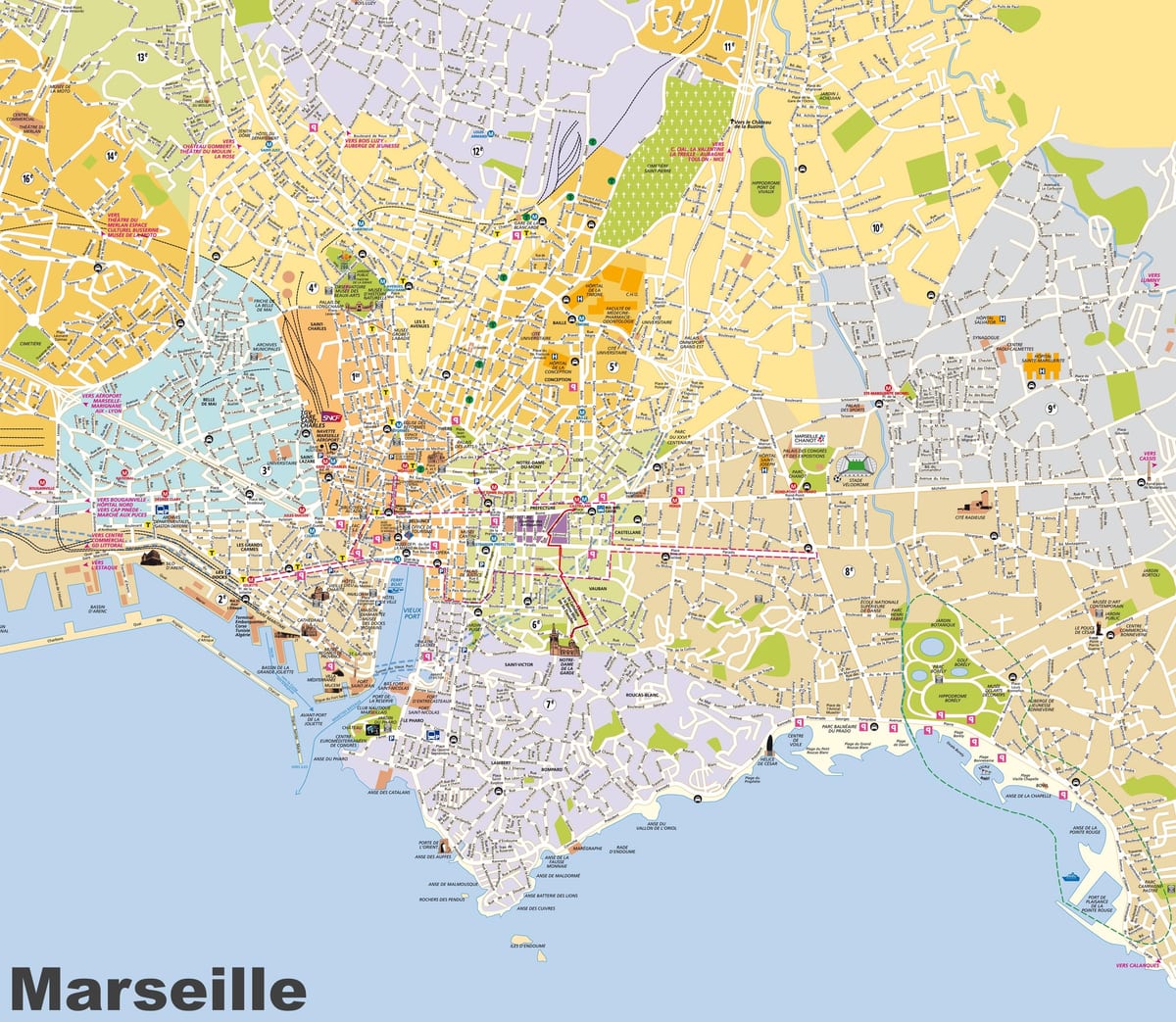 ulična mapa Marseille, francuska